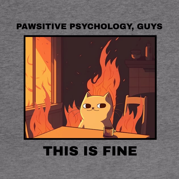 pawsitive psychology, guys this is fine cat psychology meme by Los Babyos